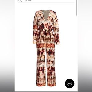 NEW $480‎ Nanushka Jax Tie-Dye Print Cupro Jumpsuit